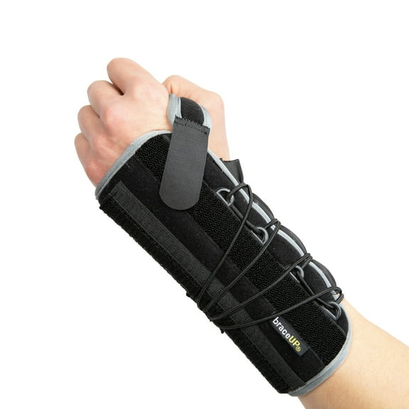 BraceUP Quick Wrap Wrist Stabilizer Right Hand, Relief for Carpal Tunnel & Tendonitis (Left Hand)