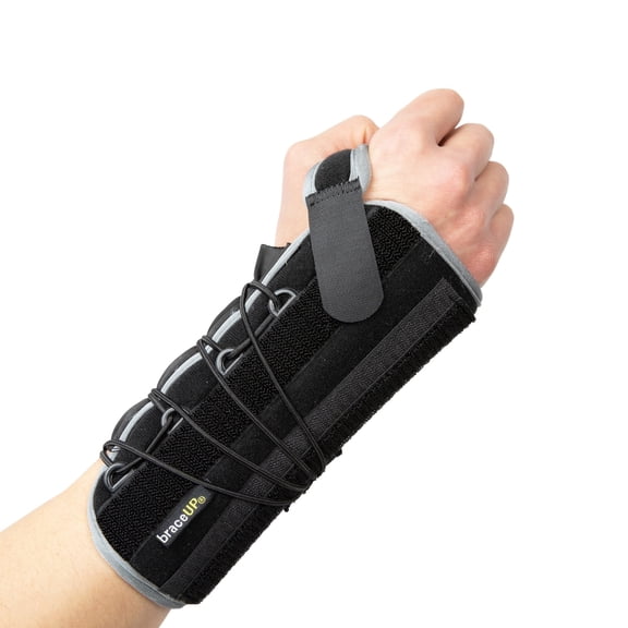 BraceUP Quick Wrap Wrist Stabilizer Right Hand, Relief for Carpal Tunnel & Tendonitis (Right Hand)