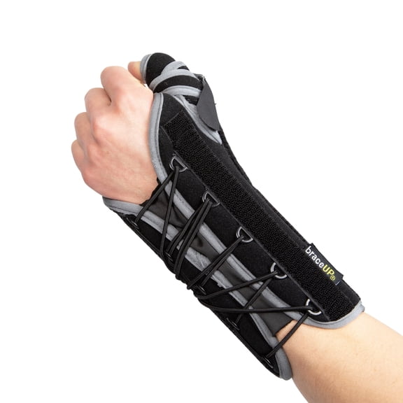 BraceUP Quick Wrap Thumb Spica Brace  Right Hand Wrist Stabilizer for Dequervains and Tendonitis Support (Left Hand)