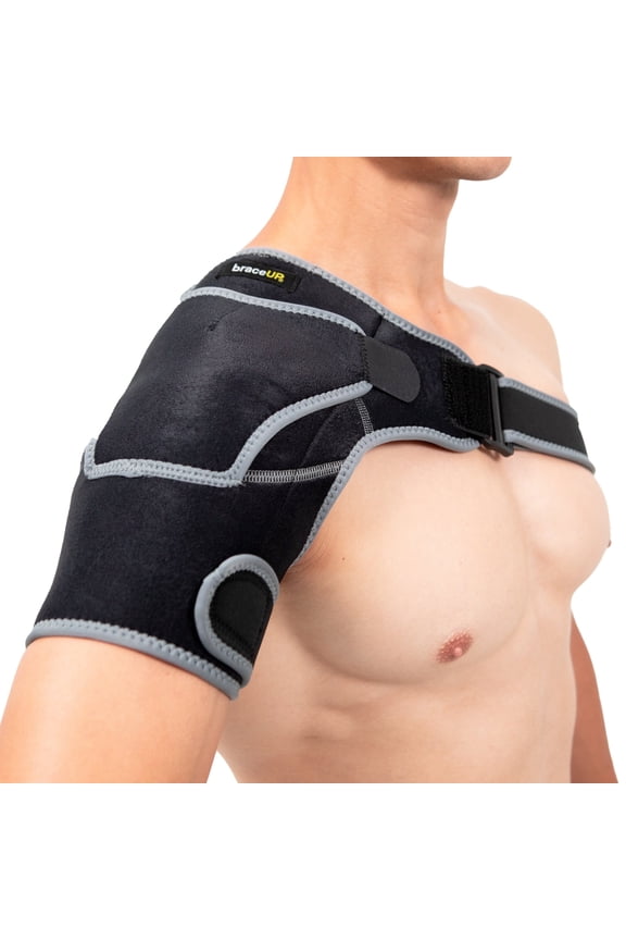 Shoulder Brace with Ice Pad Pocket – Adjustable Compression for Men & Women, One Size