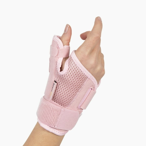 BraceUP CMC Thumb Spica Splint  Adjustable Hand Stabilizer for Arthritis and Tendonitis Relief (Pink, Both Left Right Hand)