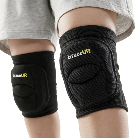 BraceUP Kids Volleyball Knee Pads with Thick EVA Foam, Non-Slip, Boys and Girls, S