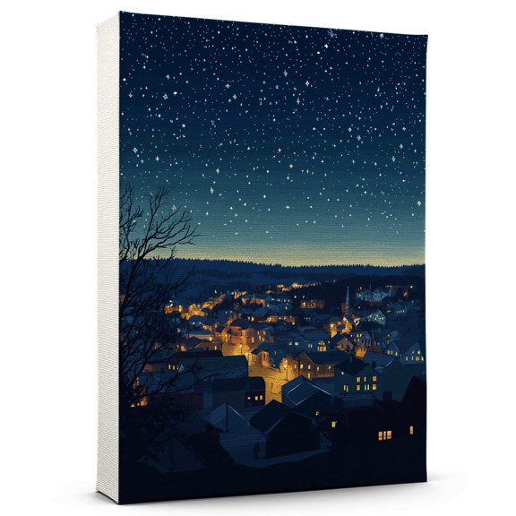 Bracebridge Travel Canvas Prints, Ontario Starry Night Travel decor, Bracebridge Map Poster, Ontario Travel Decor Artwork - 98AZ158