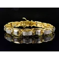 thumbnail image 1 of Bracelet 14K Yellow Round Gold Moissanite CT Plated Bangle Cut 8 Women's, 1 of 4