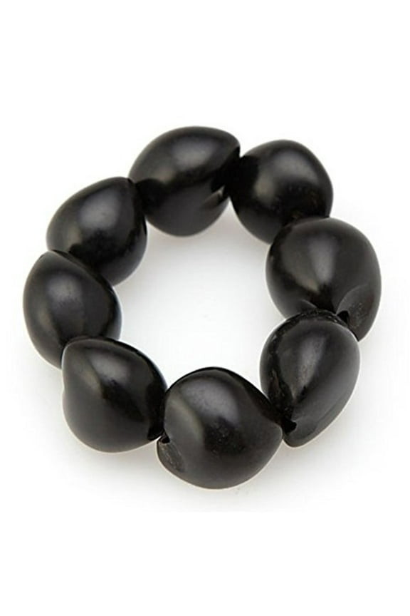 Bracelet 8 To 9 Kukui Nuts Black