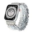 thumbnail image 1 of Bracelet Band Beaded Compatible with Apple Watch 38/40/41/42mm(S10) Women Girls, Fashion Elastic Stretch Strap Bands for iWatch Series Ultra/SE/10/9/8/7/6/5/4/3/2/1 Replacement Strap, Silver, 1 of 3
