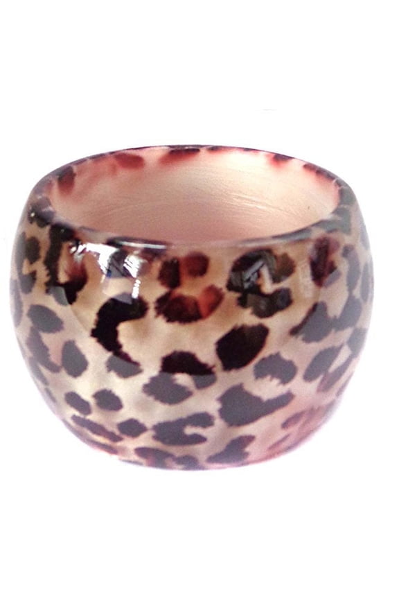 Bracelet Bangle Leopard Print Acrylic Pearlescent Lucite Thick Bangle