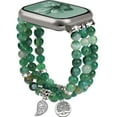 thumbnail image 1 of Bracelet Beaded Bands for Women Compatible with Apple Watch 42(Series 1/2/3)/44/45/46/49mm, Fashion Boho Elastic Stretch Crystal Strap for iWatch Series 10/9/8/7/6/5/4/3/2/1/SE/Ultra, Green, 1 of 5