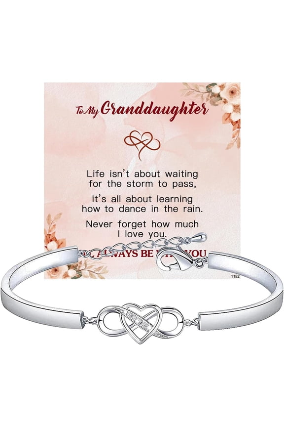 Bracelet To My Bonus Daughter Granddaughter Infinity Love Heart Bracelet Stainless Steel Adjustable Bracelets With Cards I Love You With All My Heart Bangle Jewelry Birthday Gift for Daughter-in-Law