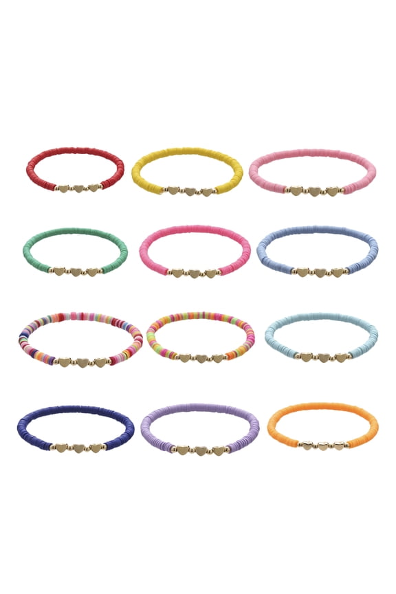 Bracelet Bracelets Friendship Beaded Clay Bead Disc Bangle Layering Beach Jewelry Bohemian Yoga Wristband Weaving Thread
