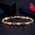 thumbnail image 1 of Bracelet Chain Tennis Moissanite White Round Cut 3 Ct 14k Rose Gold Plated, 1 of 4