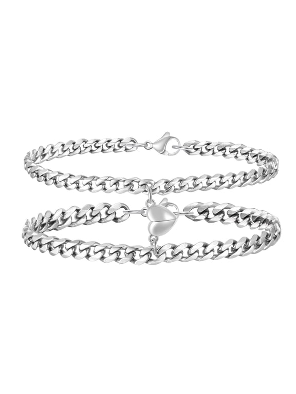 Bracelet for Couple - Personalized Engraving Bracelet, stainless steelHis and Her Bangle, Adjustable Friendship Bracelets for Sister BF GF, Pinky Promise Couple Bracelets Gifts