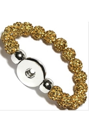 Choose Color | Bead Stretch Bracelet Snap Jewelry, Brown, Fits 18MM 20MM Ginger Charm Buttons