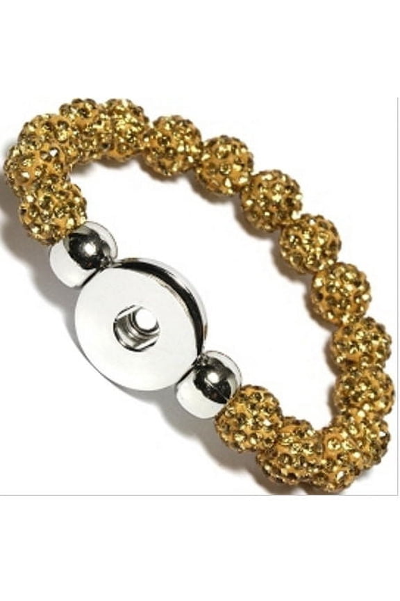 Choose Color | Bead Stretch Bracelet Snap Jewelry, Brown, Fits 18MM 20MM Ginger Charm Buttons