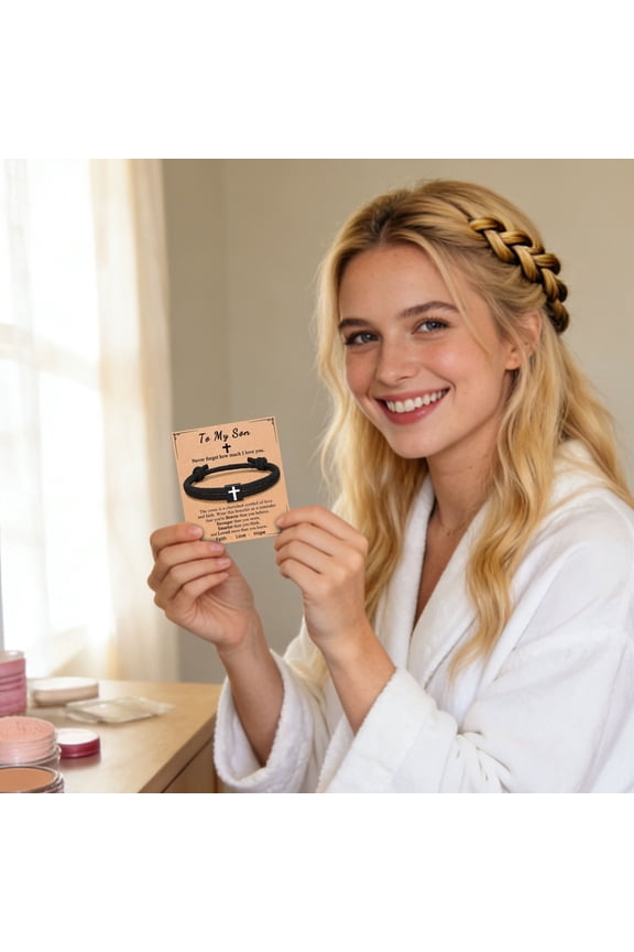 Bracelet Custom Message Card, Custom Message Card Memorial Bracelet, Inspirational Morse Code Bracelet for Women, Gift for Valentines Day