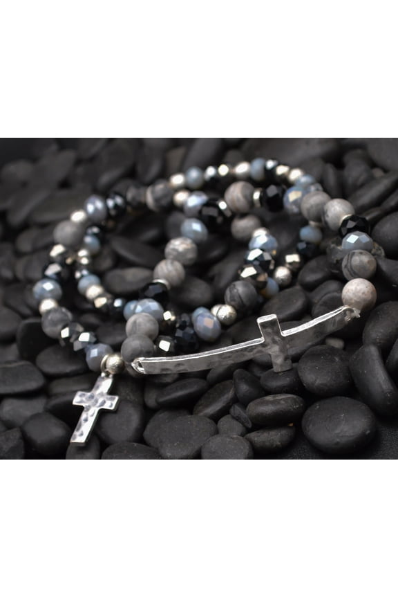 Eden Merry by James Lawrence 390192 Bracelet - Eden Merry - Three Strand - Cross