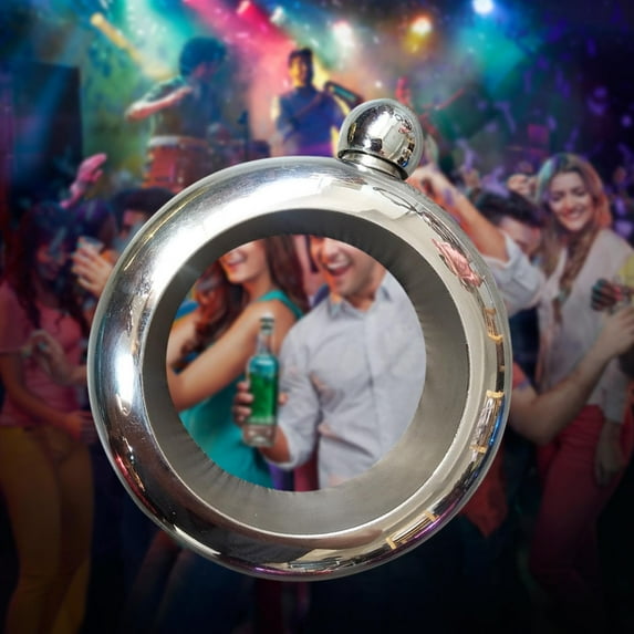 Bracelet Flask for Women, 304 Stainless Steel Bangle Flask, Creative Decorative Bracelet Flask with Rhinestone Lid Party Flask Gift for Women Girls Birthday Party