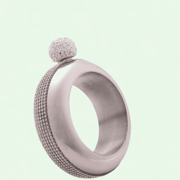 Bracelet Flasks, Portable Wine Whisky Hip Flask Flagon, Men Gift,White