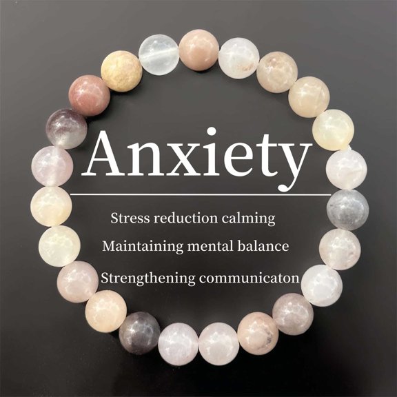 Bracelet For Anxiety Handmade Stretch Beaded Jewelry With White Quartz Rose Quartz Unisex Boho Style