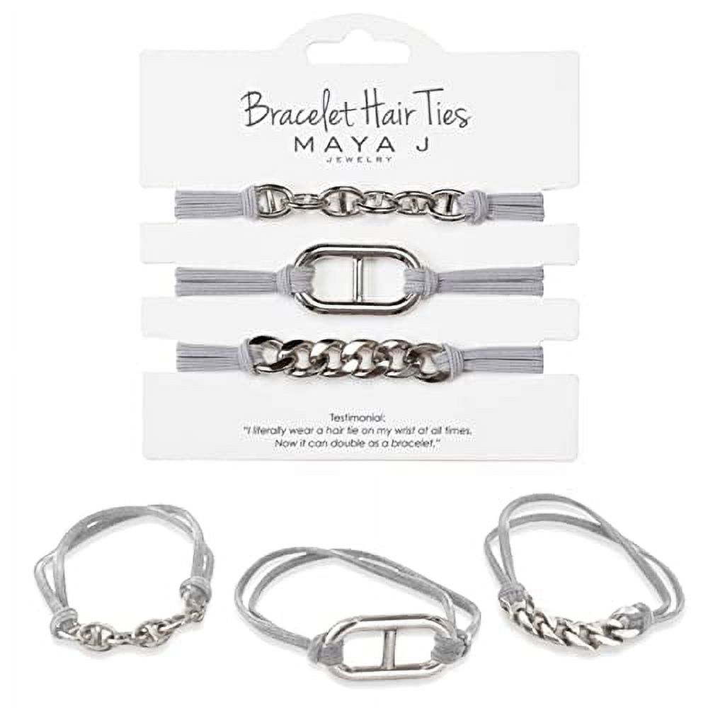 Bracelet Hair Ties With Beige Black Elastic, Looks Cute On Your Wrist