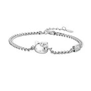 HONGLI Bracelet Hello Kitty Sanrio 2K Kuromi Melody Chain Alloy Silver Crystal Female Charm Rhinestone Goth Jewelry Valentine Gift