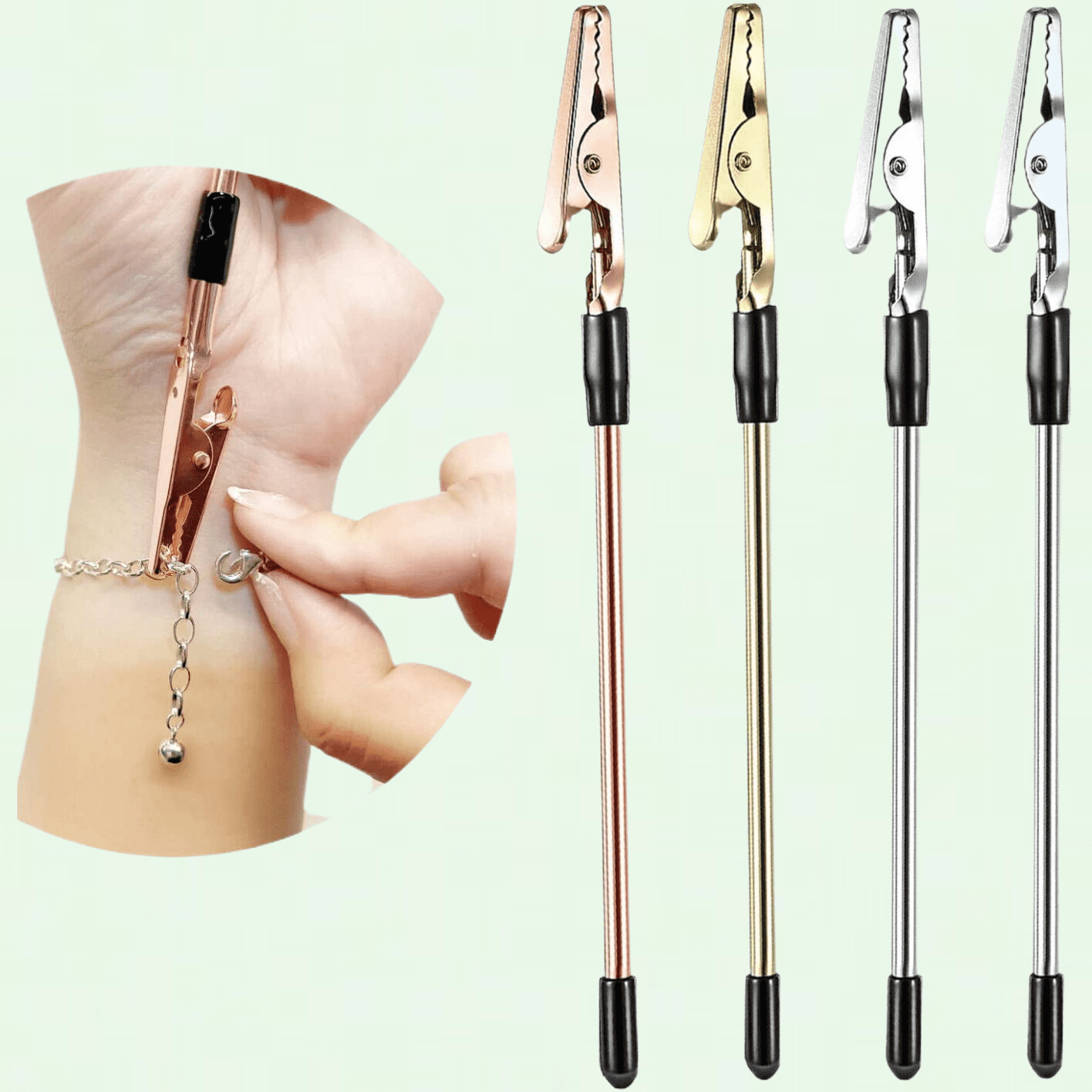 TEESOD Bracelet Helper Tool - Set of 4, Bracelet Buddy Fastening Helper, Prevent Wrist Strain