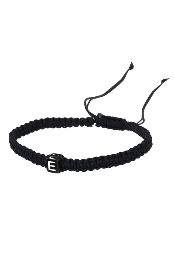 Bracelet Initial String Bracelets for Women Men Handmade Rope Minimalist Jewelry Matching Couple Bracelet Elegant Threaded Accessory, , Black E