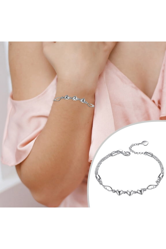 Bracelet Jewelry for Women Wing Pendant Silver Accessory Elegant Charm for Daily Wear Thoughtful Idea