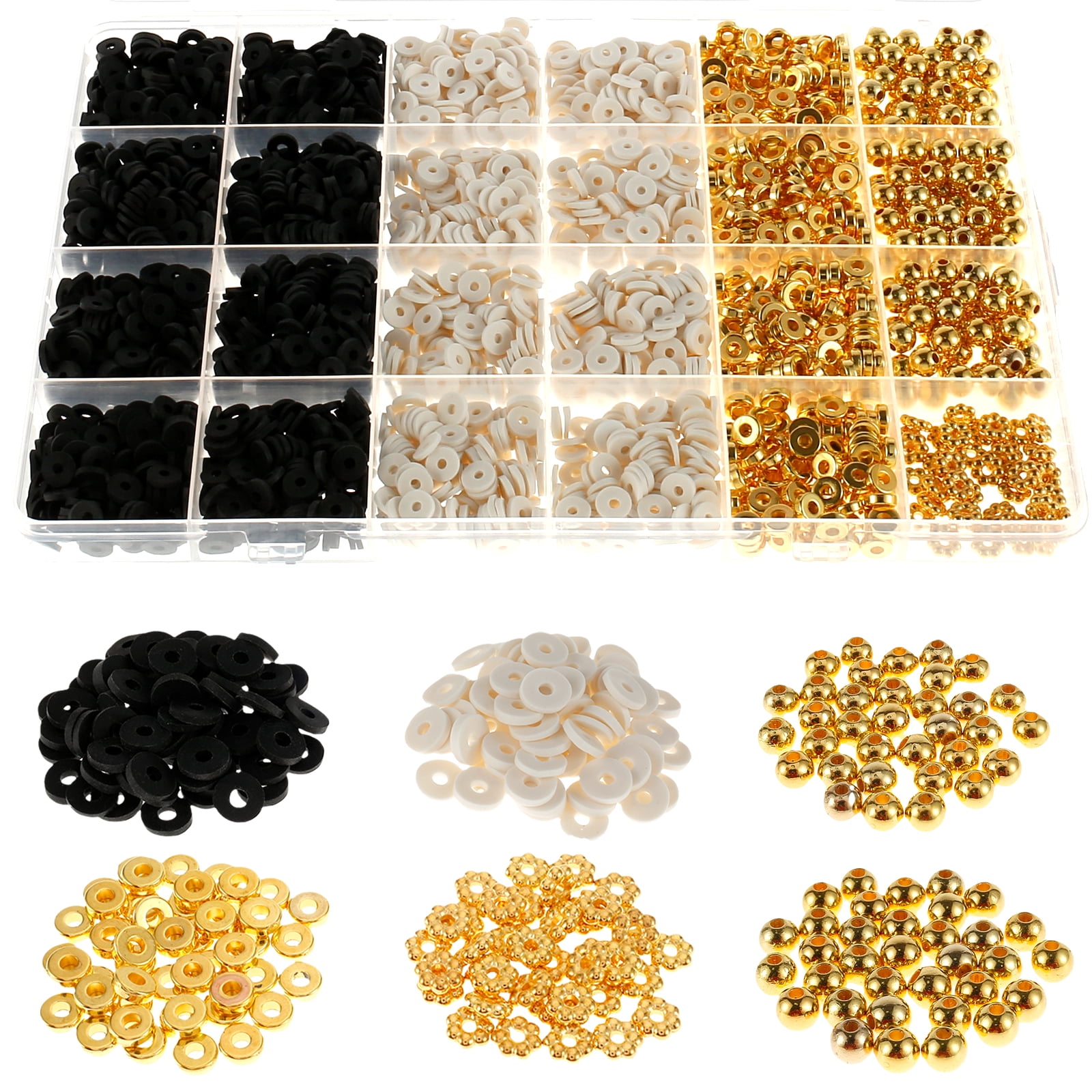 Bracelet Making Beads Kit for Girls Round Gold Beads for Jewelry Making