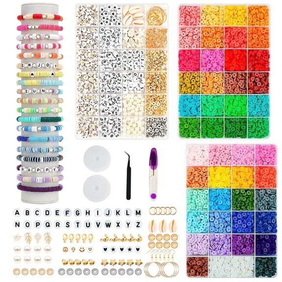 Swfoer Bracelet Making Kit, 14,000Pcs 48 Colors Bracelet Making Kit ,Crafts Gift for Kids Adults, Jewelry Making Supplies