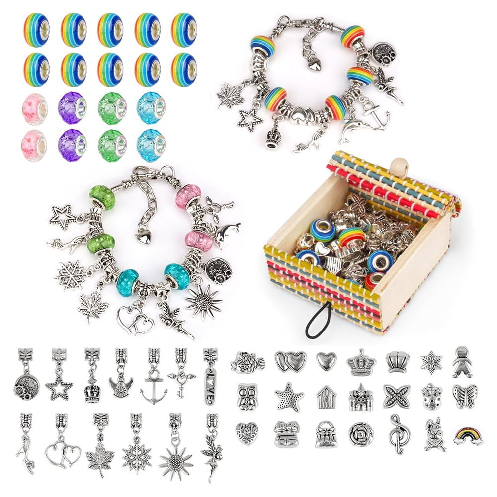 Bracelet Making Kit for 2 3 4 5 6 Year Old Girls Kids'gorgeous Jewellery  Making Kits with Charm Bracelet Beads for 6-12 Year Old Kids Girl DIY