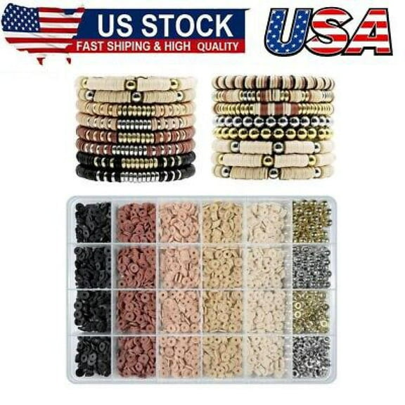 Bracelet Making Kit 3200Pcs, Clay Beads Bracelet Kit with Gold Beads and Sliver