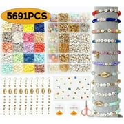 Bracelet Making Kit Clay Beads for Jewelry Making including Letter Beads Bracelet Charms for Adults Crafts for Christmas Birthday Easter Halloween 5691 Pcs