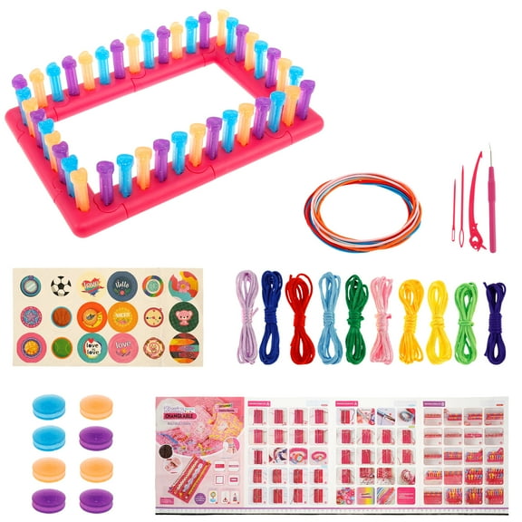 Bracelet Making Kit for Girls Colorful Elastic String Bracelet DIY Kit Lightweight DIY Thread Bracelet Kit Arts and Crafts Jewelry Making Kit for Kids Ages Above 6