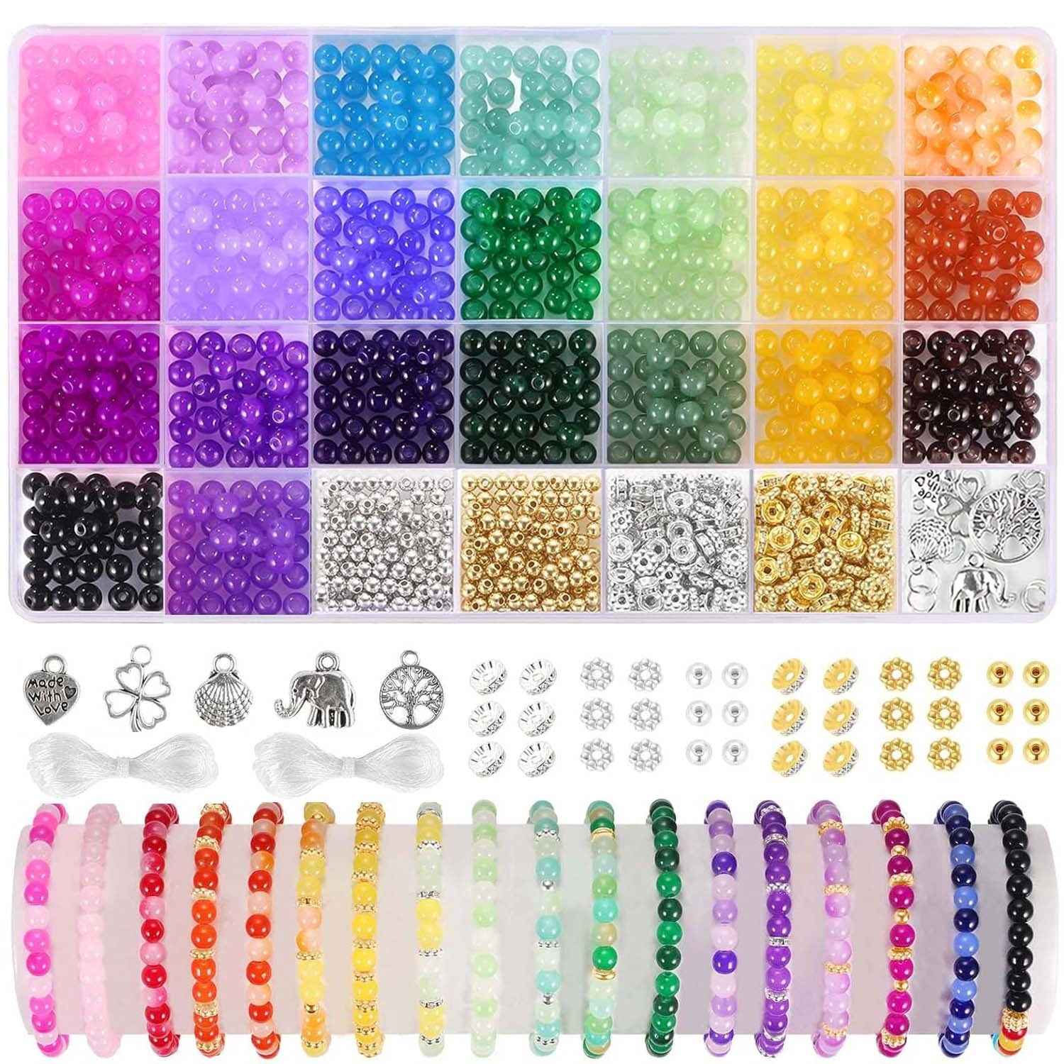 Bracelet Making Kit, Jewelry Making Kit for Beginner, Clay Beads with Charms Friendship Bracelets DIY Arts Crafts Gift Toy for Kids Ages 6-13