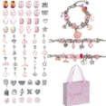 thumbnail image 1 of Bracelet Making Kit Jewelry Making Supplies with Beads Pendant DIY Craft Gifts Set for Women, Pink, 1 of 10