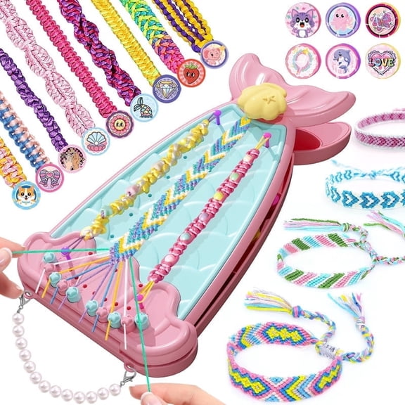 Bracelet Making Kit for Kids, Arts and Crafts for Kids Ages 8-12, Friendship Bracelet String Maker Set Toys, Jewelry Making Kit&DIY Travel Activity Toys Set, Christmas Birthday Gifts for Teen Girls