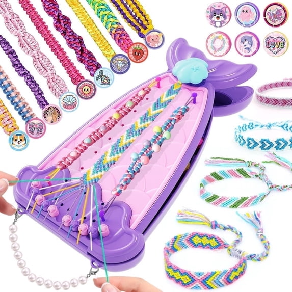 Bracelet Making Kit for Kids, Arts and Crafts for Kids Ages 8-12, Friendship Bracelet String Maker Set Toys, Jewelry Making Kit&DIY Travel Activity Toys Set, Christmas Birthday Gifts for Teen Girls