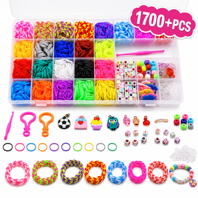 Bracelet Making Kit Loom Rubber Bands Crafts Jewelry Making Supplies in 23 Colors 1700+ PCS