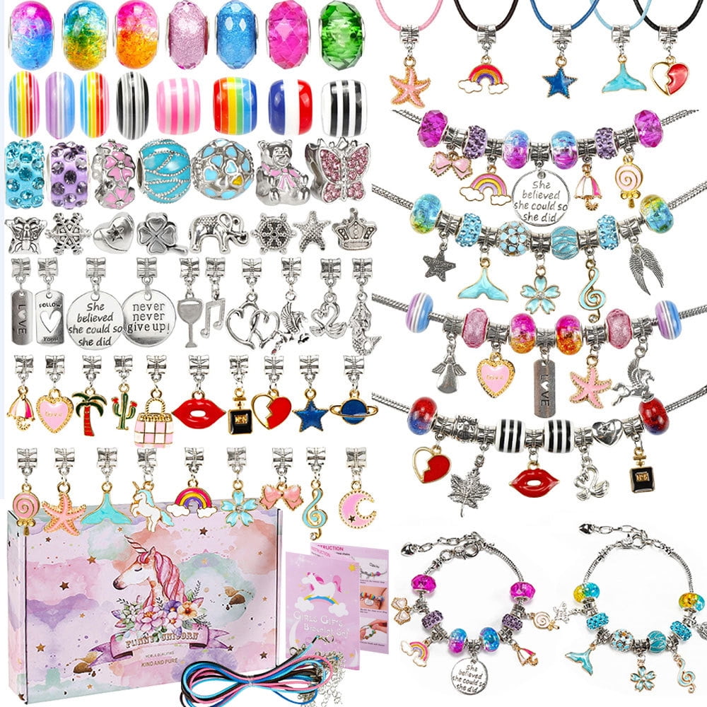 Autrucker Christmas Gift Idea for Teen Girls- Bracelet Making Kit for Girls - 129 Pieces Jewelry Supplies Beads for Jewelry Making Bracelets Craft Kit, Girl's