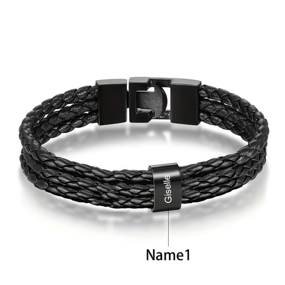 Bracelet For Men, Customized Stainless Steel Bracelet, Personalized With 1-7 Names, Gift For Dad, Grandpa, Uncle, Husband, Son, Father's Day Gifts,1 Name
