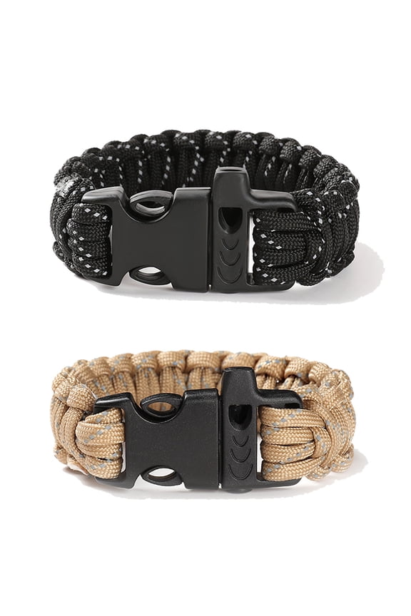 Bracelet Set for Men Women Bracelets Rope Braided with Parachute Cord for Emergency Outdoor Survival