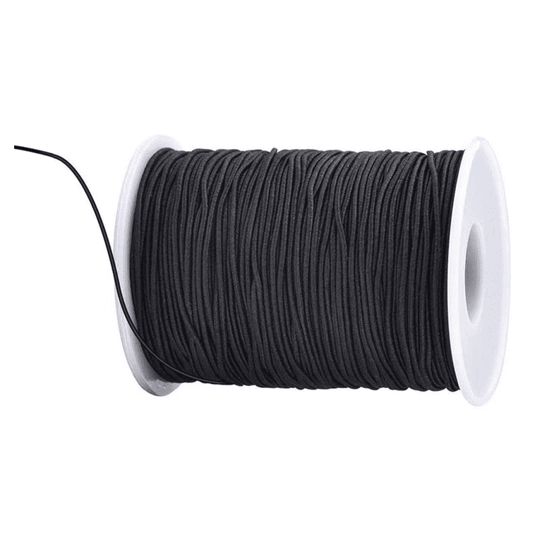 1mm Elastic Bracelet String Cord Stretch Bead Cord for Jewelry Making and  Bracelet Making（Black）