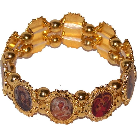 Bracelet chaplet - Elastic. One size fits all - Saints beads