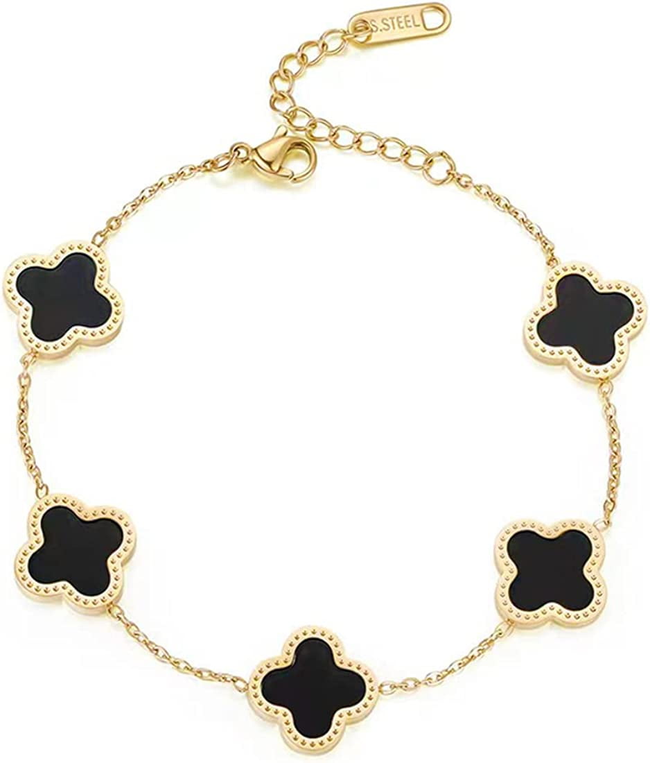 Fashion Four-leaf Clover Five-flower Bracelet, Bracelet Jewelry Ladies  Friendship Bracelets, Gifts For Family Or Friends A
