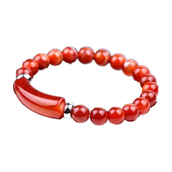 Bracelet for Women Bracelet ,Crystal Beads Stretch Bracelet Handmade, Stone Beaded Bangle Bracelet (red)