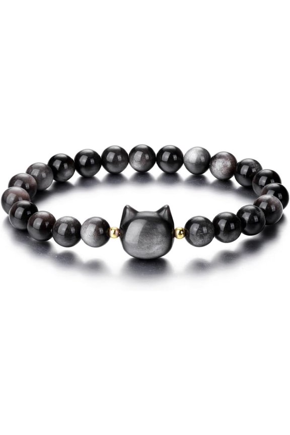 Bracelet for Women Men,8mm Stone Beaded Bracelet Protection Stretch Bracelet Gifts for Good Luck, Attraction