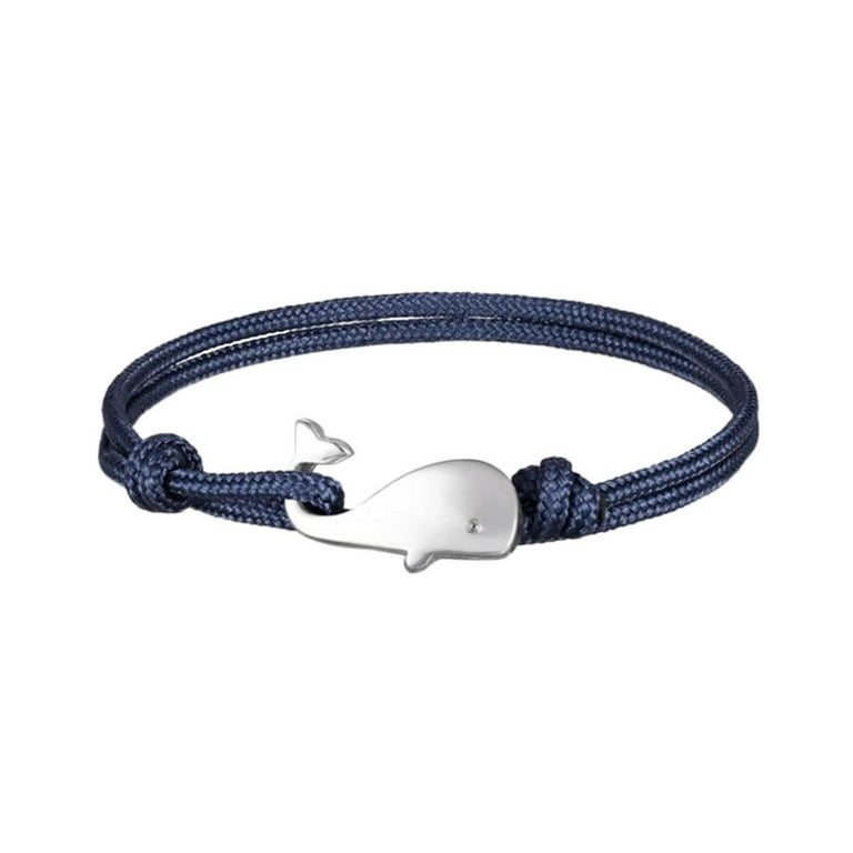Bracelet for Women Small Fresh Small Whales Paracord Bracelet Multi Turn  Adjustable Jewelry Silver Bracelets for Women 