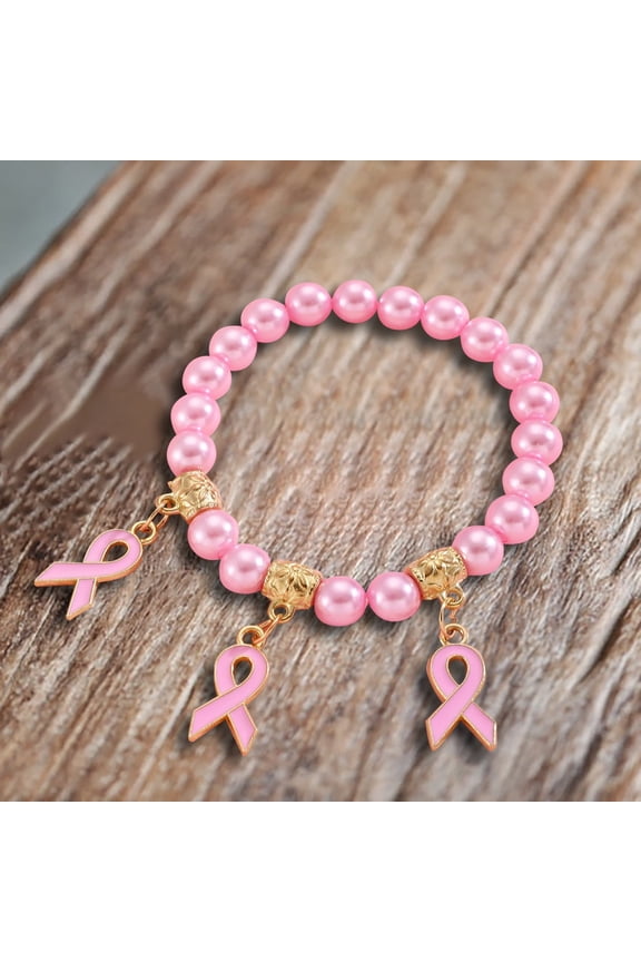 Bracelets Caring For Cancer Awareness Accessory Red Ribbon International Prevention Badge Jewelry for Women