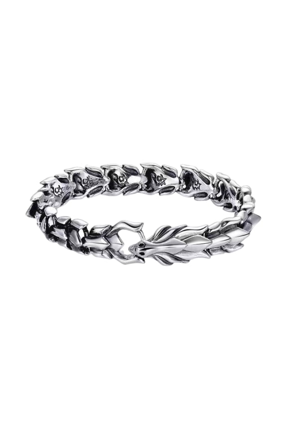 Bracelets Cuff Bracelet for Men Vintage Dragon Birth Year Bracelet Hip Hop Punk Metal Golden Trendy Gift for Father Son